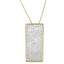 Collar de Pendiente de Bloque de Diamante Cortado en Princesa de Oro Amarillo de 14K