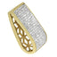 Collar de Pendiente de Bloque de Diamante Cortado en Princesa de Oro Amarillo de 14K