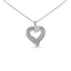 Collar con colgante de corazón de diamantes en plata de ley chapada en oro amarillo de 14 quilates