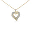 Collar con colgante de corazón de diamantes en plata de ley chapada en oro amarillo de 14 quilates