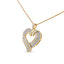 Collar con colgante de corazón de diamantes en plata de ley chapada en oro amarillo de 14 quilates