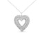 Collier Pendentif Cœur en Argent Sterling .925 avec Diamants