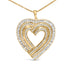 14K Yellow Gold Plated Diamond Heart Pendant Necklace