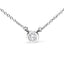 Collier Pendentif Solitaire en Diamant Monté en Bézel en Or Blanc 10K