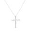 .925 Sterling Silver Cross Pendant Necklace with Diamonds