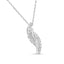 Collier Pendentif Courbe Bypass en Argent Sterling .925 avec Accent de Diamant