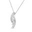Collier Pendentif Courbe Bypass en Argent Sterling .925 avec Accent de Diamant