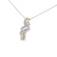 Collier Pendentif Tourbillon en Argent Sterling Plaqué Or Jaune 10K avec Diamants