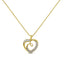 Collier Pendentif Cœur Accent Diamant Plaqué Or Jaune 14K