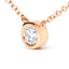 Collier Pendentif Solitaire en Diamant Monté en Bézel en Or Rose 10K