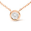 Collar de Pendiente con Diamante Engastado en Bezel de Oro Rosa de 10K y 1/2 Quilate