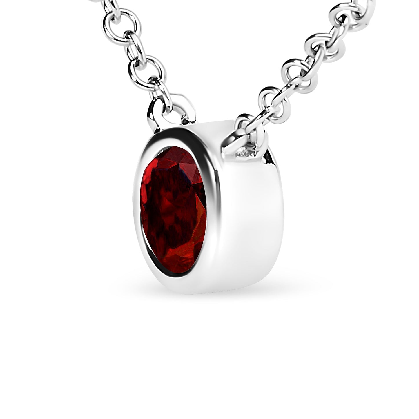 Collar con colgante de diamante rojo cultivado en laboratorio de oro blanco de 14 quilates