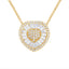 Collar de Pendiente de Corazón de Diamante de Oro Amarillo de 10KT