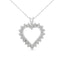Collar con colgante de corazón abierto de diamante en plata esterlina .925