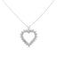 Collar con colgante de corazón abierto de diamante en plata esterlina .925