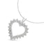 Collar con colgante de corazón abierto de diamante en plata esterlina .925
