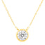 Collar con colgante de diamante engastado en bisel de oro amarillo de 10 quilates y 1/4 de quilate