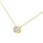 Collar con colgante de diamante engastado en bisel de oro amarillo de 10 quilates y 1/4 de quilate