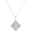 Collar con colgante cuadrado de diamante en oro blanco de 10KT