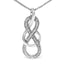 Collar de Péndulo Infinito con Acento de Diamante en Plata de Ley 925 - 18 Pulgadas