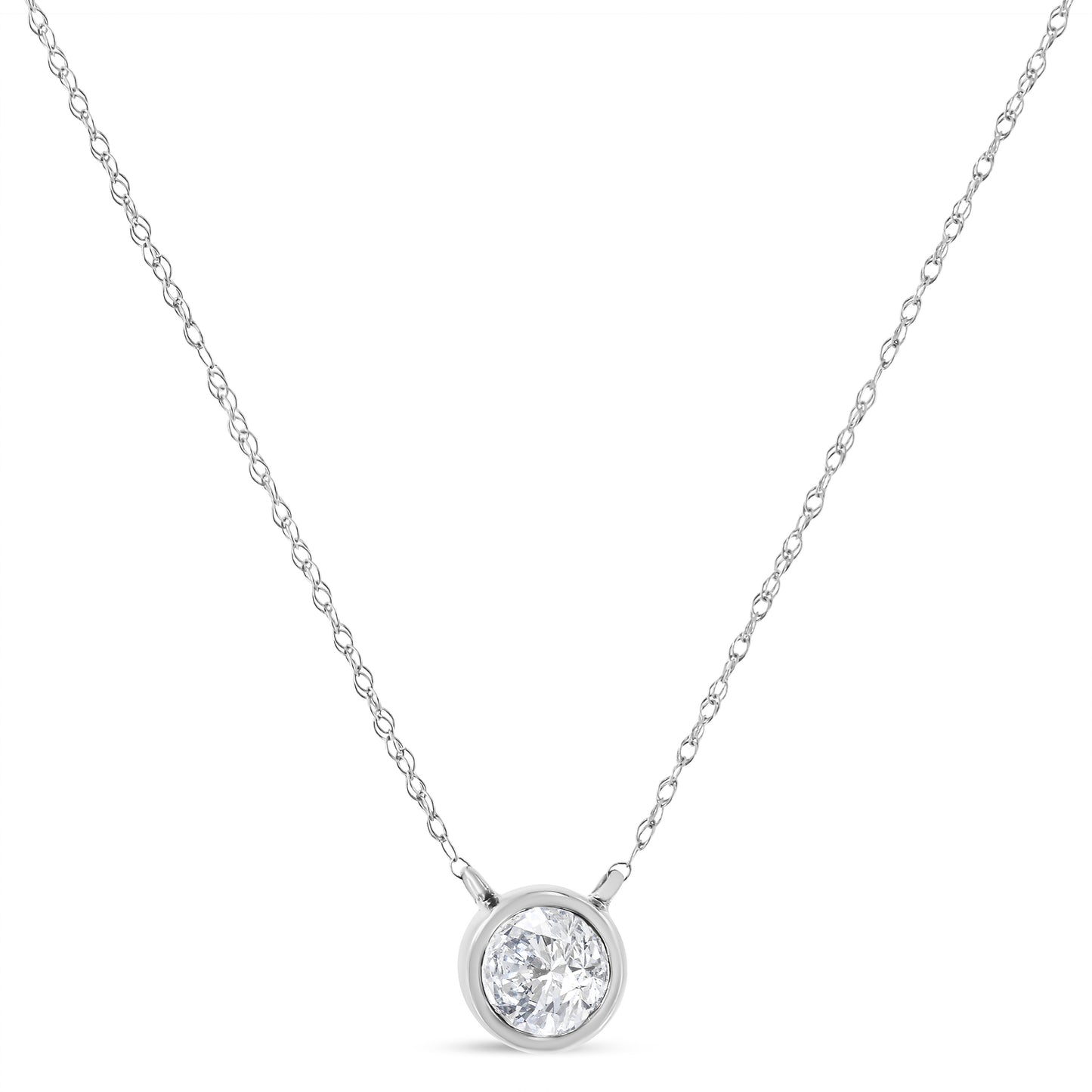 Pendentif en diamant taillé rond en or blanc 10K 1/3 cttw