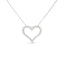 .925 Sterling Silver Diamond Open Heart Pendant Necklace