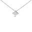 10K White Gold Bezel Set Solitaire Diamond Kite Pendant Necklace - 18"
