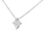 10K White Gold Bezel Set Solitaire Diamond Kite Pendant Necklace - 18"