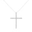 .925 Sterling Silver Diamond Cross Pendant Necklace