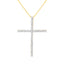 .925 Sterling Silver Diamond Cross Pendant Necklace