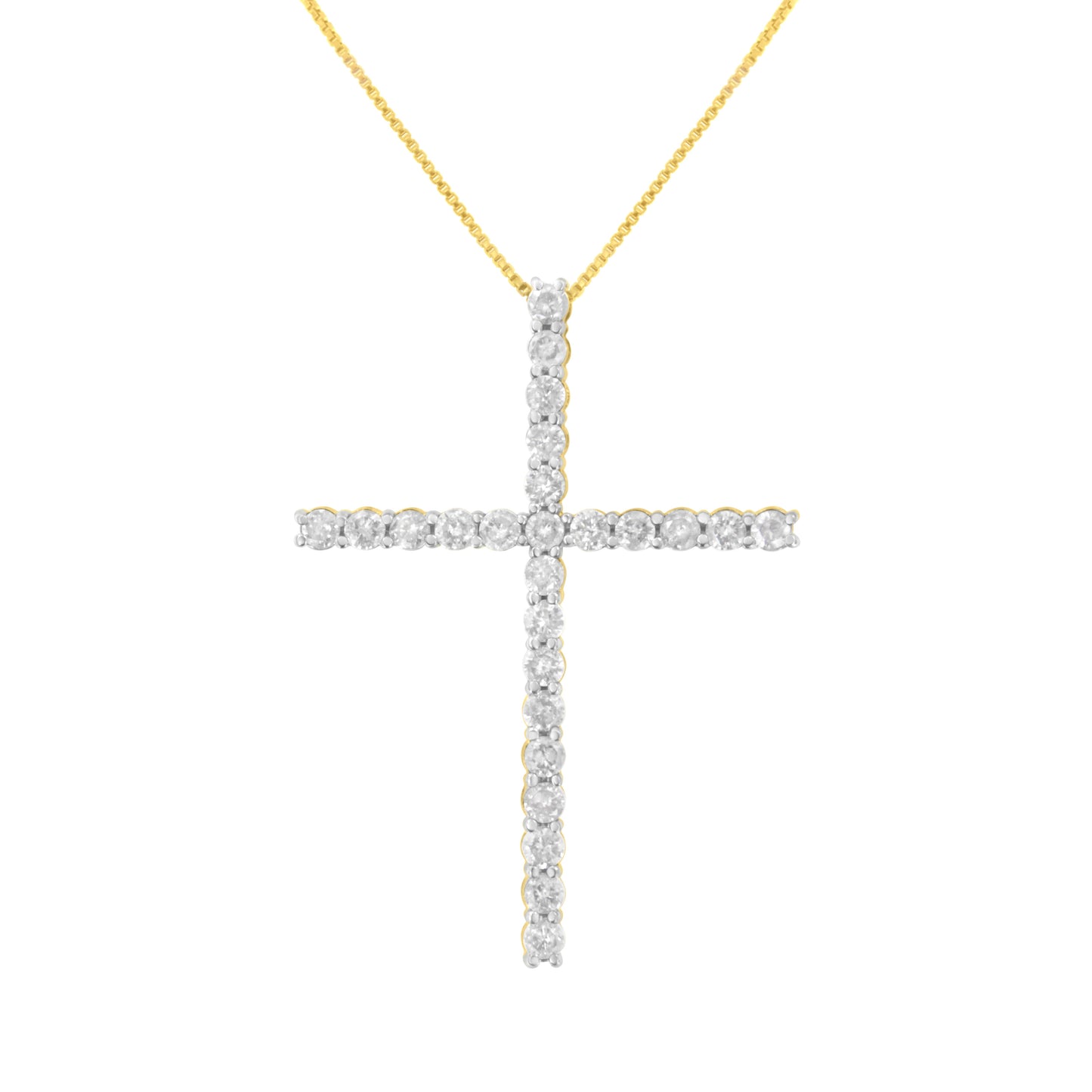 .925 Sterling Silver Diamond Cross Pendant Necklace