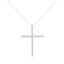 Collar con Colgante de Cruz de Diamante de Plata Esterlina .925 - 18"