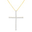 Collar con Colgante de Cruz de Diamante de Plata Esterlina .925 - 18"