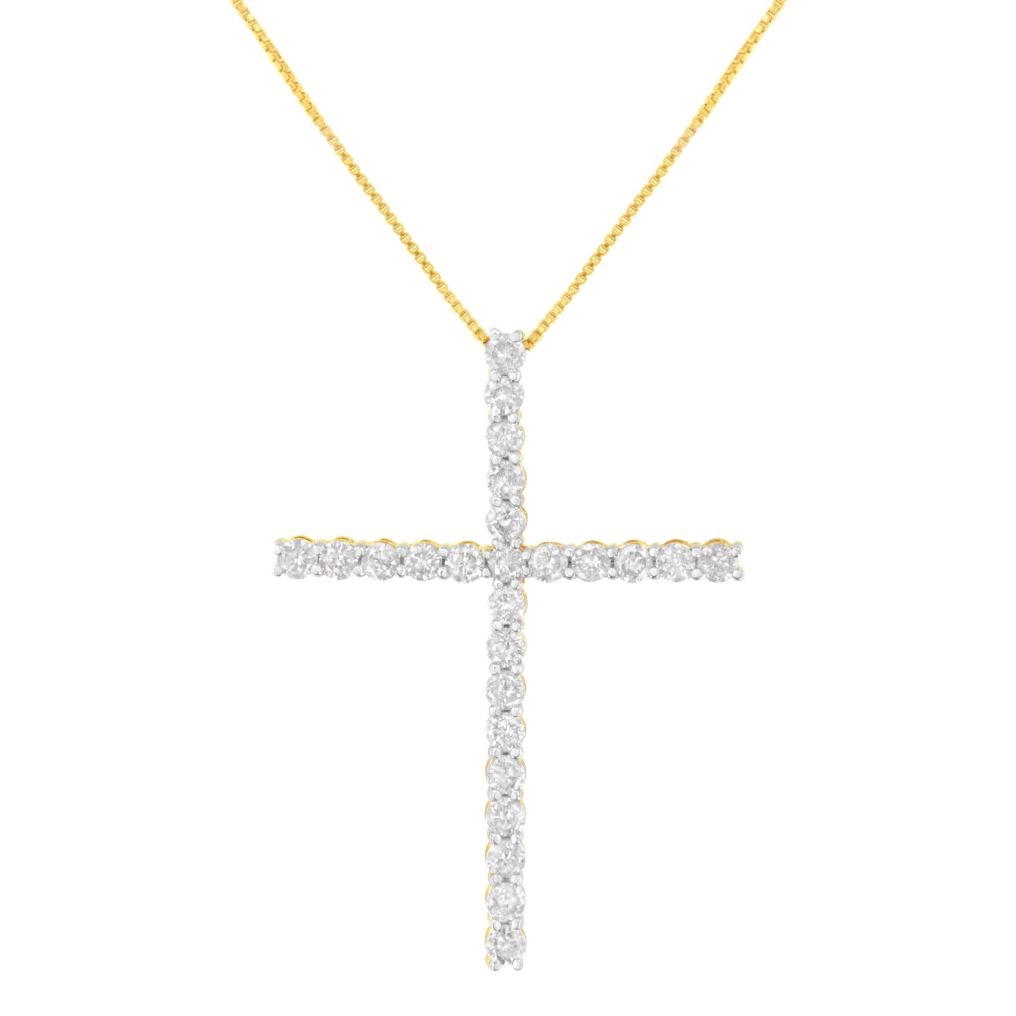 Collar con Colgante de Cruz de Diamante de Plata Esterlina .925 - 18"