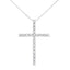 Collar con Colgante de Cruz de Diamante de Plata Esterlina .925 - 18"