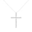 Collar con Colgante de Cruz de Diamante de Plata Esterlina .925 - 18"