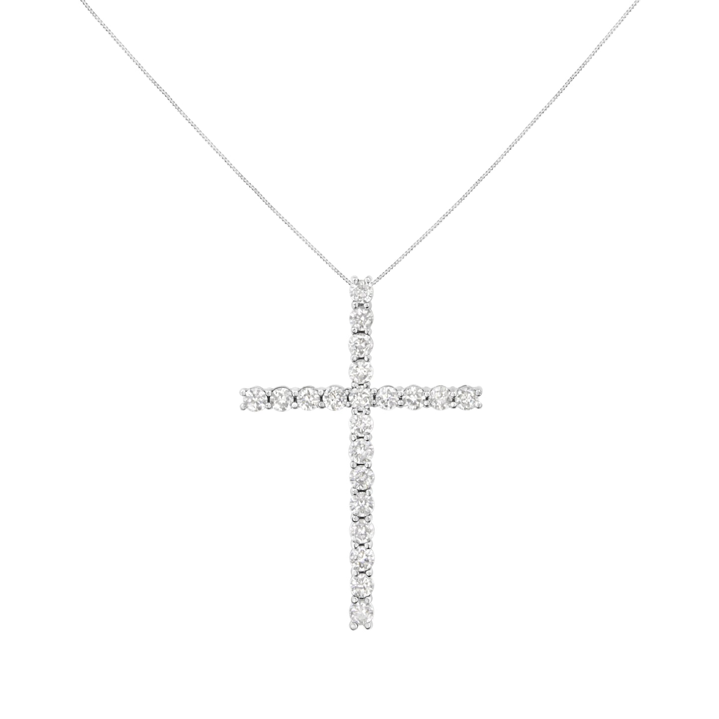 Collar con Colgante de Cruz de Diamante de Plata Esterlina .925 - 18"