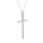 Collar con Colgante de Cruz de Diamante de Plata Esterlina .925 - 18"