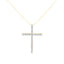 Collar con colgante de cruz de diamantes de plata esterlina chapada en oro de 10K - 18"