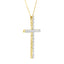 Collar con colgante de cruz de diamantes de plata esterlina chapada en oro de 10K - 18"