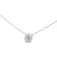 Collar de Pendiente Floral de Diamante en Oro Blanco de 10K 18"