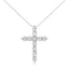 Collier Pendentif Croix en Diamant en Argent Sterling .925