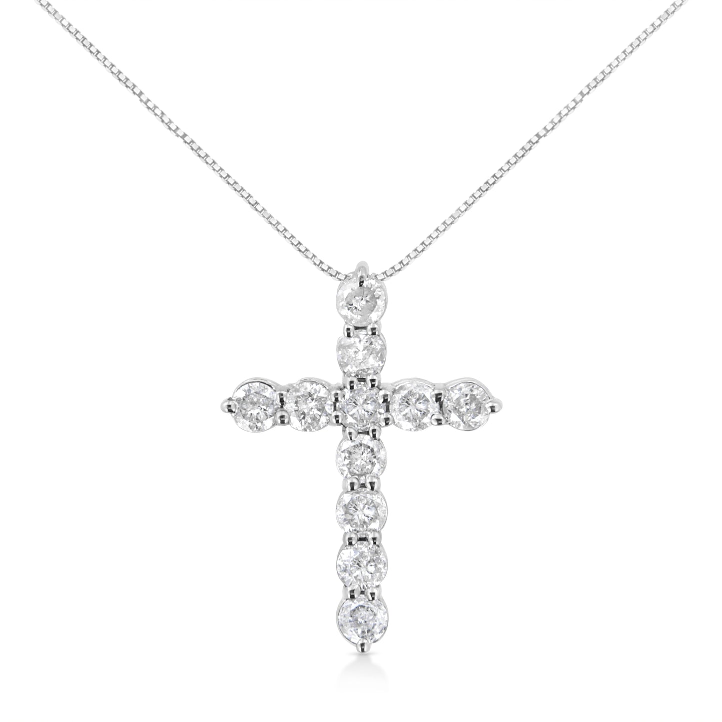 Collier Pendentif Croix en Diamant en Argent Sterling .925