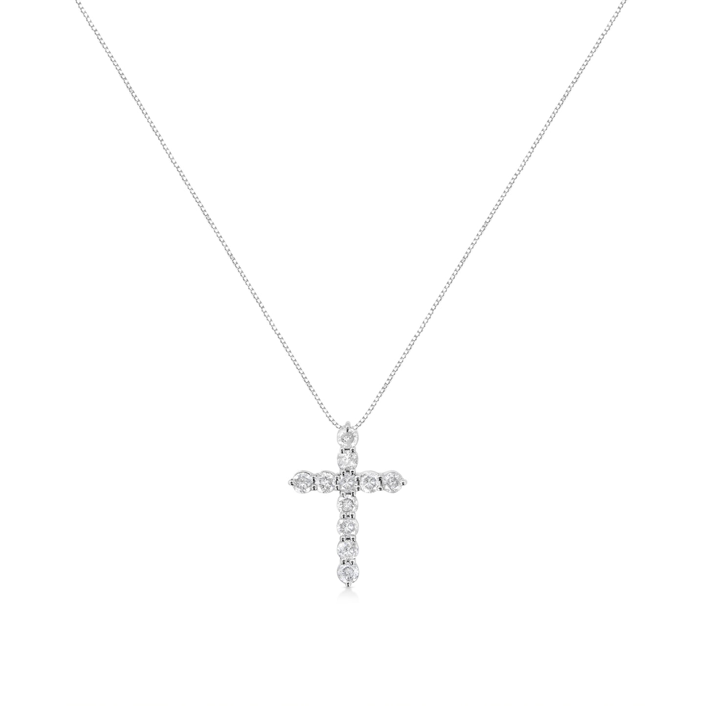 Collier Pendentif Croix en Diamant en Argent Sterling .925