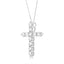 Collier Pendentif Croix en Diamant en Argent Sterling .925