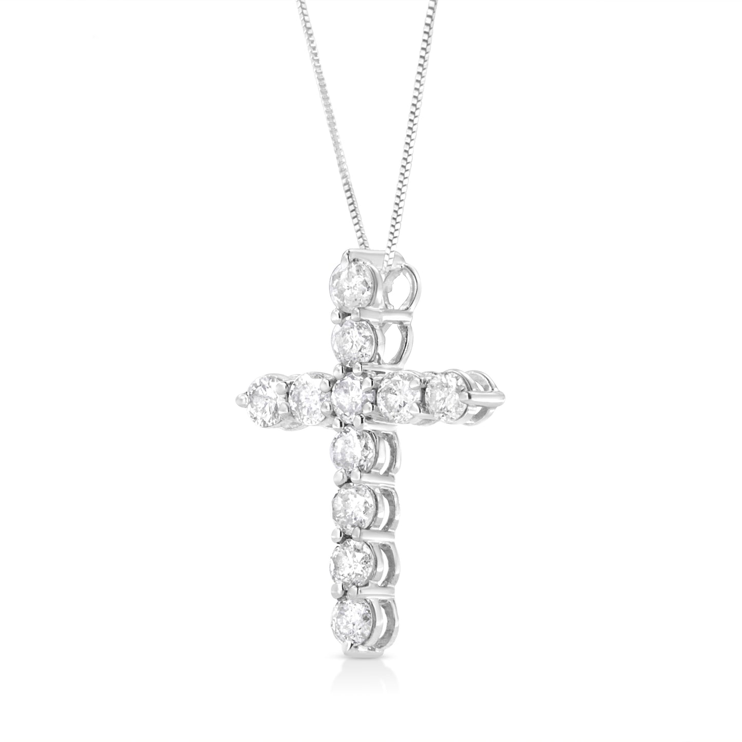 Collier Pendentif Croix en Diamant en Argent Sterling .925