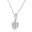 Collar de Pendiente Floral en Oro Blanco de 14KT con 1/2 cttw de Diamantes