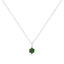 Collier Pendentif Floral Cluster en Argent Sterling .925 avec Diamants Verts
