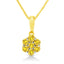 Collier Pendentif Floral Cluster en Argent Sterling .925 avec Diamants Verts