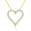 14K Yellow Gold Plated Sterling Silver Diamond Heart Pendant Necklace